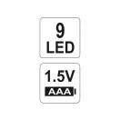 YATO Lanterna LED cu baterii 30 lm aluminiu negru 3 x AAA