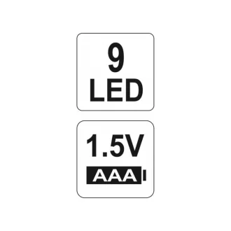 YATO Lanterna LED cu baterii 30 lm aluminiu negru 3 x AAA