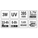 Lanterna UV YATO Battery + ochelari