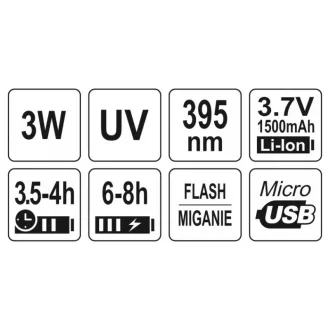 Lanterna UV YATO Battery + ochelari