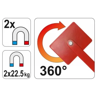   Magnet suport pentru piese de prelucrat YATO Sudura reglabil 85 x 65 x 22 mm/2 x 22,5 kg