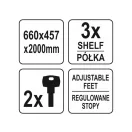 YATO Dulap scule cu 2 uși 660 x 457 x 2000 mm