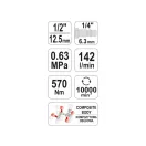 YATO Driver pneumatic cu impact 1/2" 570 Nm