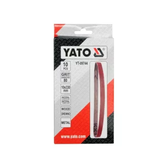 Bandă abrazivă YATO, 330 x 10 mm, P80 (10 buc)