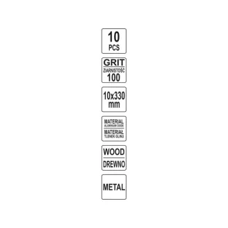 YATO Bandă abrazivă 330 x 10 mm P100 (10 buc)