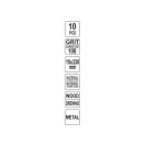 YATO Bandă abrazivă 330 x 10 mm P100 (10 buc)