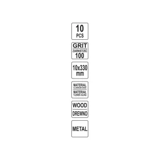 YATO Bandă abrazivă 330 x 10 mm P100 (10 buc)