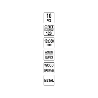 YATO Bandă abrazivă 330 x 10 mm P120 (10 bucăți)