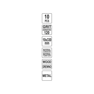 YATO Bandă abrazivă 330 x 10 mm P120 (10 bucăți)