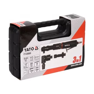   Set pneumatic YATO 3 în 1 (cheie cu clichet, polizor drept, polizor unghiular)