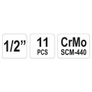 Set chei tubulare lungi YATO Machine 11 piese 1/2" 10-24 mm CrMo