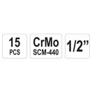 YATO Machine set chei tubulare lungă 15 bucăți 1/2" 10-32 mm CrMo