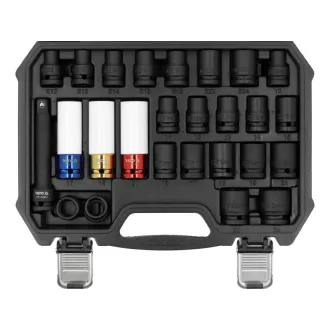 YATO Set de chei tubulare mecanice, 24 piese 1/2"