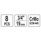Set chei tubulare lungi YATO Machine 8 piese 3/4" 22-41 mm CrMo