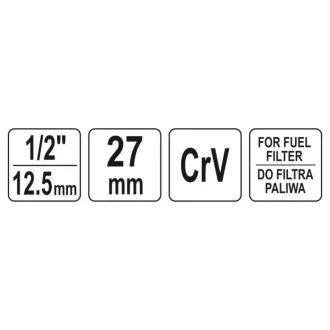   YATO Cheie pentru dopuri filtru combustibil 1/2" 27 mm CrV