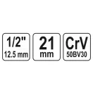YATO Cheie bujie 1/2" 21 mm / 64 mm CrV
