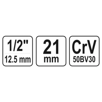 YATO Cheie bujie 1/2" 21 mm / 64 mm CrV
