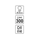 YATO Arborele de antrenare flexibil 1/4" x 1/4" 300 mm