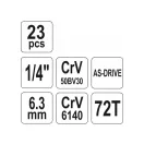 YATO Set chei tubulare 23 piese 1/4" 4-13 mm CrV