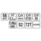 YATO Set chei tubulare 56 piese 1/4" 4-13 mm CrV