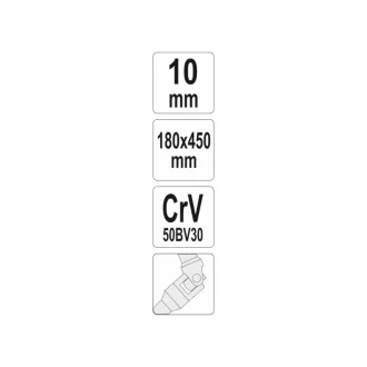 YATO Cheie articulată în T 10 mm / 450 mm CrV