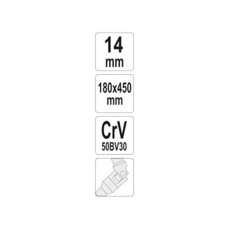 YATO Cheie articulată în T 14 mm / 450 mm CrV