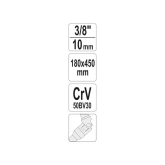 Manivela YATO in forma de T cu balama 3/8" 450 mm CrV
