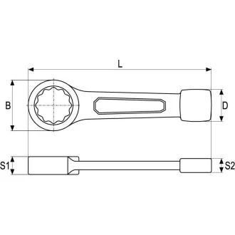 YATO Cheie de impact 70 mm / 310 mm CrV