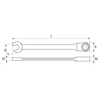 Cheie Reversibilă YATO cu clichet 8 mm / 140 mm 72T CrV