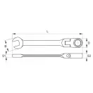 Cheie cu clichet YATO 17 mm / 230 mm 72T CrV