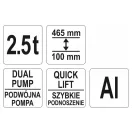 YATO Ridicator hidraulic crocodil 2,5 t dublu piston Aluminiu