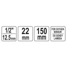 YATO Sondă lambda cheie tubulară lungă 1/2" 22 mm CrV