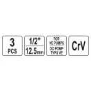 Set chei tubulare YATO din 3 piese pentru pompa de injectie Bosch VE 1/2" CrV