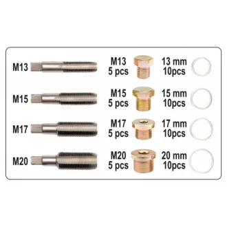   Kit de reparare filet șurub de scurgere a uleiului YATO 64 piese M13-M20 CrMo