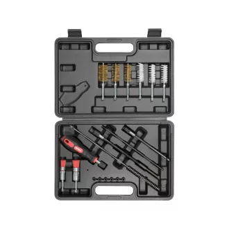   YATO Set curatare supape injector 19 piese 1/4" inox, plastic, perii de cupru
