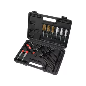   YATO Set curatare supape injector 19 piese 1/4" inox, plastic, perii de cupru