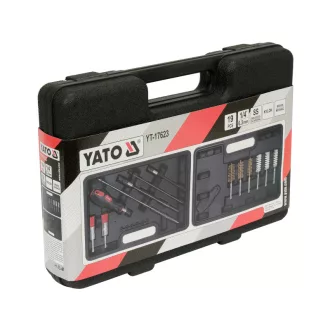   YATO Set curatare supape injector 19 piese 1/4" inox, plastic, perii de cupru