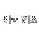 YATO Set de reparare a filetelor 30 de piese M5 0,8 mm
