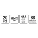YATO Set de reparații filet 20 de piese M12 1,75 mm