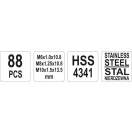 YATO Set de reparat filetaj, 88 piese, M6-M8-M10