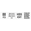 YATO Set de reparat filetaj, 88 piese, M6-M8-M10