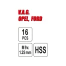 YATO Kit reparatie filet etrier 16 piese M19x1,25 mm HSS