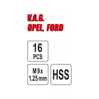 YATO Kit reparatie filet etrier 16 piese M19x1,25 mm HSS