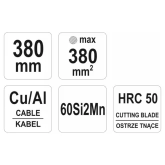 Clește tăietor de cablu cu clichet YATO 380 mm d=22 mm