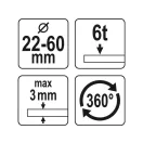 Poanson hidraulic YATO 22 - 60 mm 360°