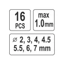 Set clesti de perforat placi YATO 16 buc