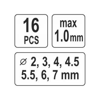 Set clesti de perforat placi YATO 16 buc