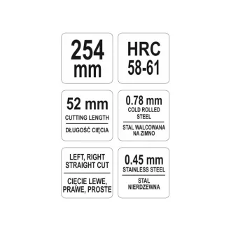   YATO Foarfece pentru tăiere plăci 250 mm Mâner acoperit cu PVC