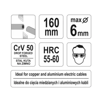 YATO Tăietor de cablu 160 mm