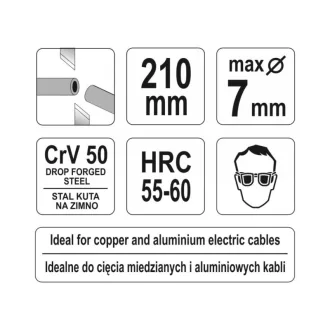 YATO Foarfecă pentru cabluri 210 mm